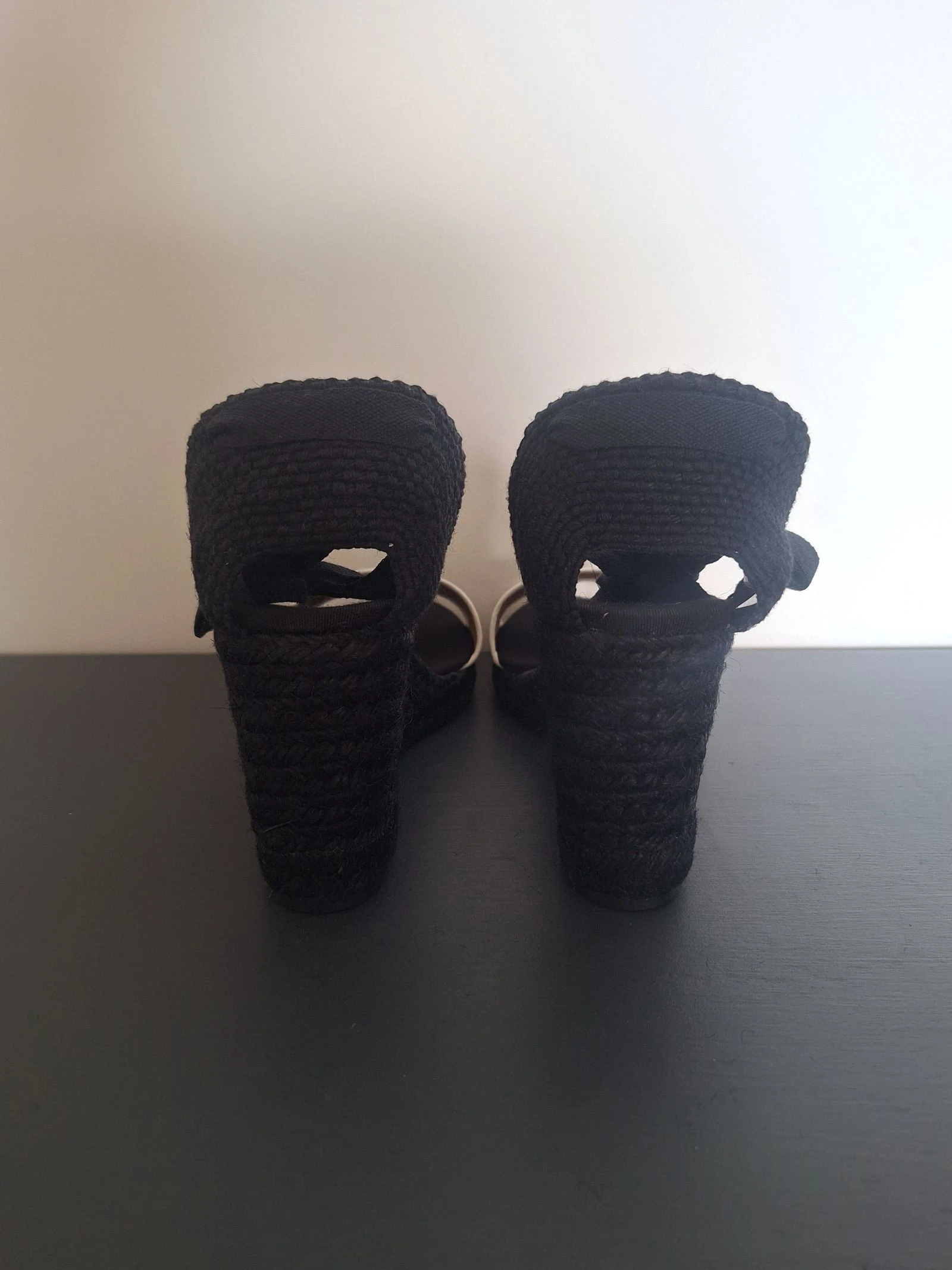 Castañer noir avec crème espadrilles / chaussures à talons carrés taille 41 – photo 7